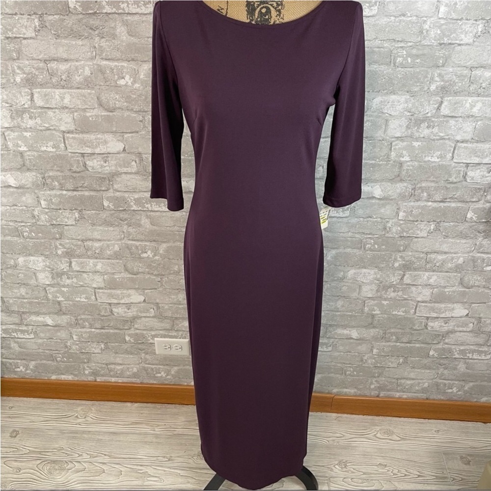 Yves Cossette Purple Knit Maxi Dress